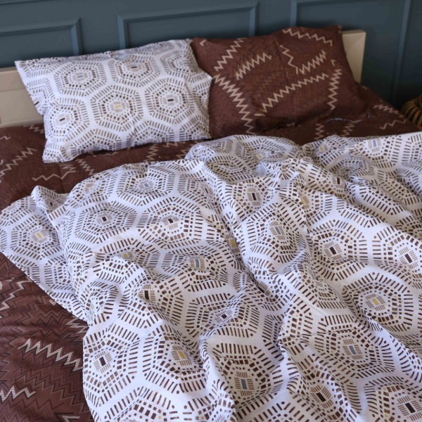 Фото - Комплект постільної білизни MirSon Бязь 17-0739 Amber Geometrics 220х240 (2200010842661)